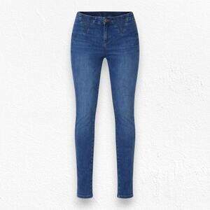 Vintage Free People Indigo Pleated Twig Smocked Triangle Sample Jeans Size Small